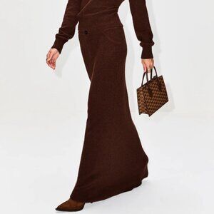 AYA MUSE Vola Cashmere Pencil Skirt Chocolate Size Medium M, nwt